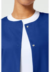 Galaxy Blue - Women's Snap Front Warm-Up Scrub Jacket (View 2)
