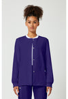 Grape - Cherokee WW Originals Women Scrub Jacket - Front View