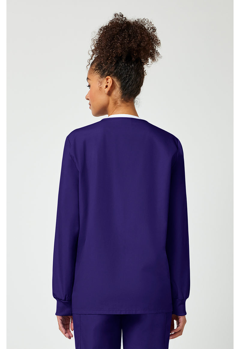 Grape - Cherokee WW Originals Women Scrub Jacket - Back View