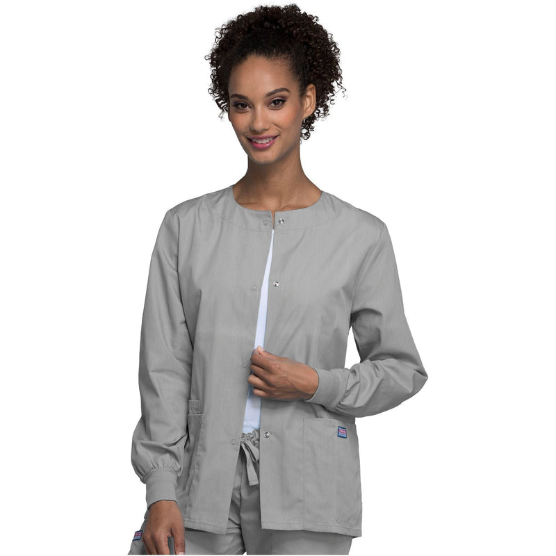 grey - Snap Front Warm-Up Jacket