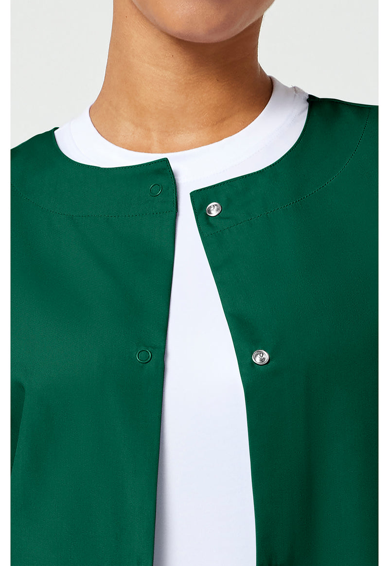 Hunter Green - Women's Snap Front Warm-Up Scrub Jacket (View 2)