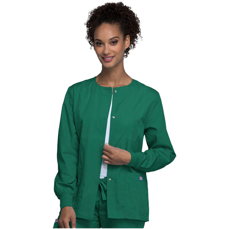 hunter green - Snap Front Warm-Up Jacket