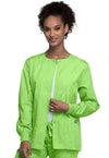 Lime Green - Cherokee WW Originals Women Scrub Jacket - Front View