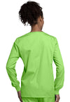 Lime Green - Cherokee WW Originals Women Scrub Jacket - Back View