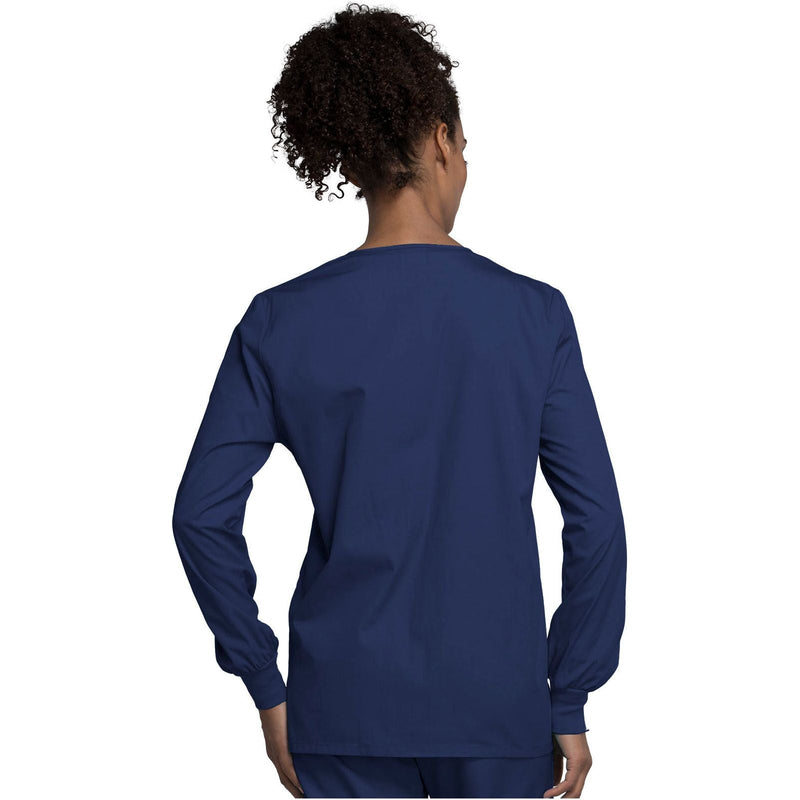 navy - Snap Front Warm-Up Jacket