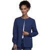 navy - Snap Front Warm-Up Jacket