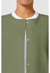 Olive - Women's Snap Front Warm-Up Scrub Jacket (View 2)
