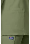 Olive - Women's Snap Front Warm-Up Scrub Jacket (View 3)