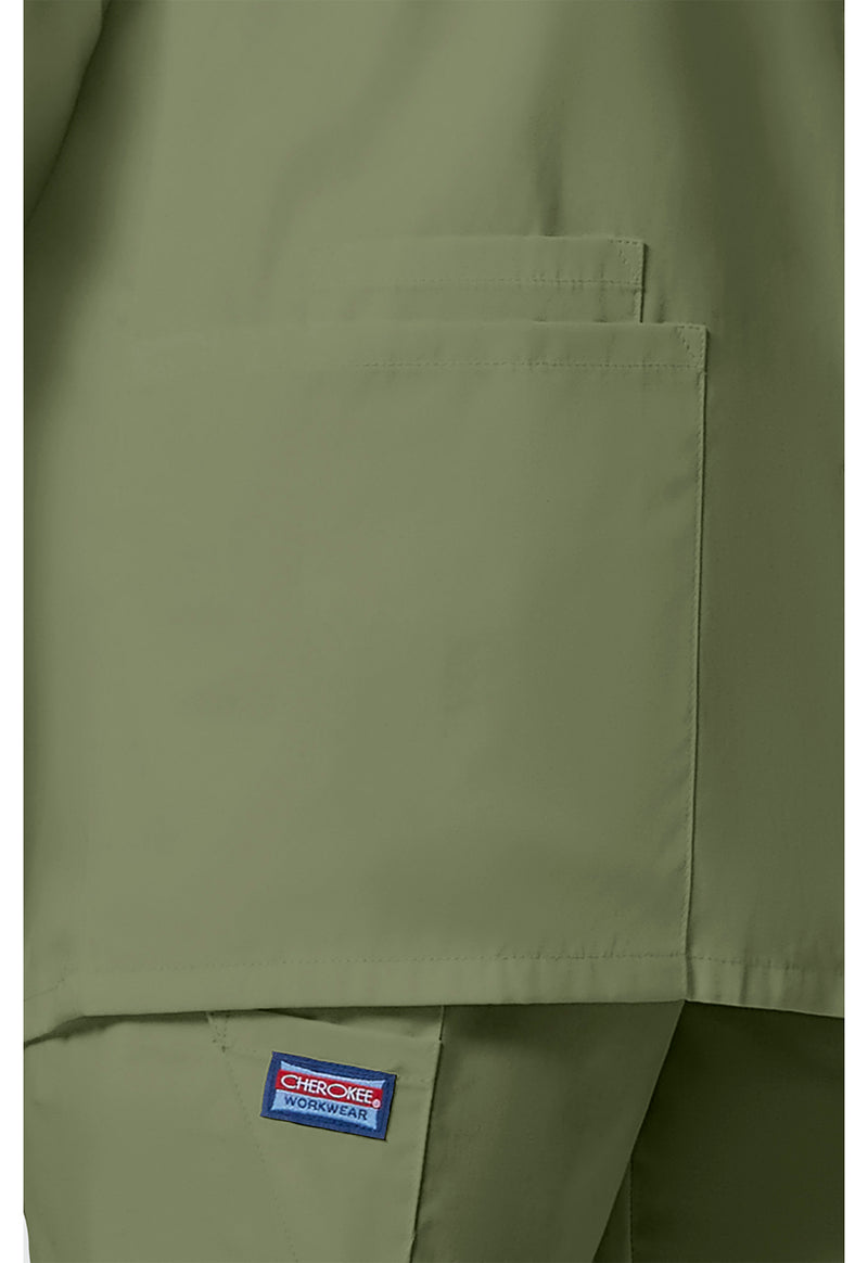 Olive - Women's Snap Front Warm-Up Scrub Jacket (View 3)