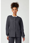 Pewter - Cherokee WW Originals Women Scrub Jacket - Front View