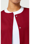 Red - Women's Snap Front Warm-Up Scrub Jacket (View 2)