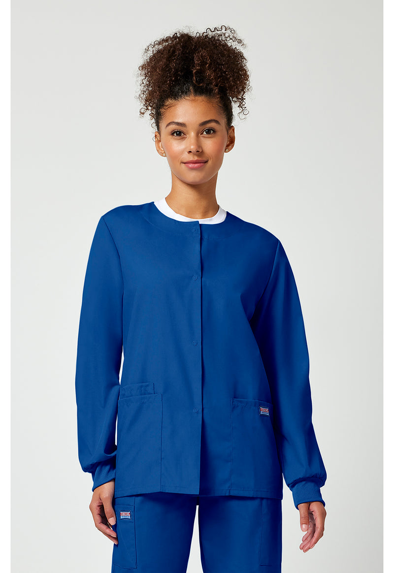 Royal - Cherokee WW Originals Women Scrub Jacket - Front View