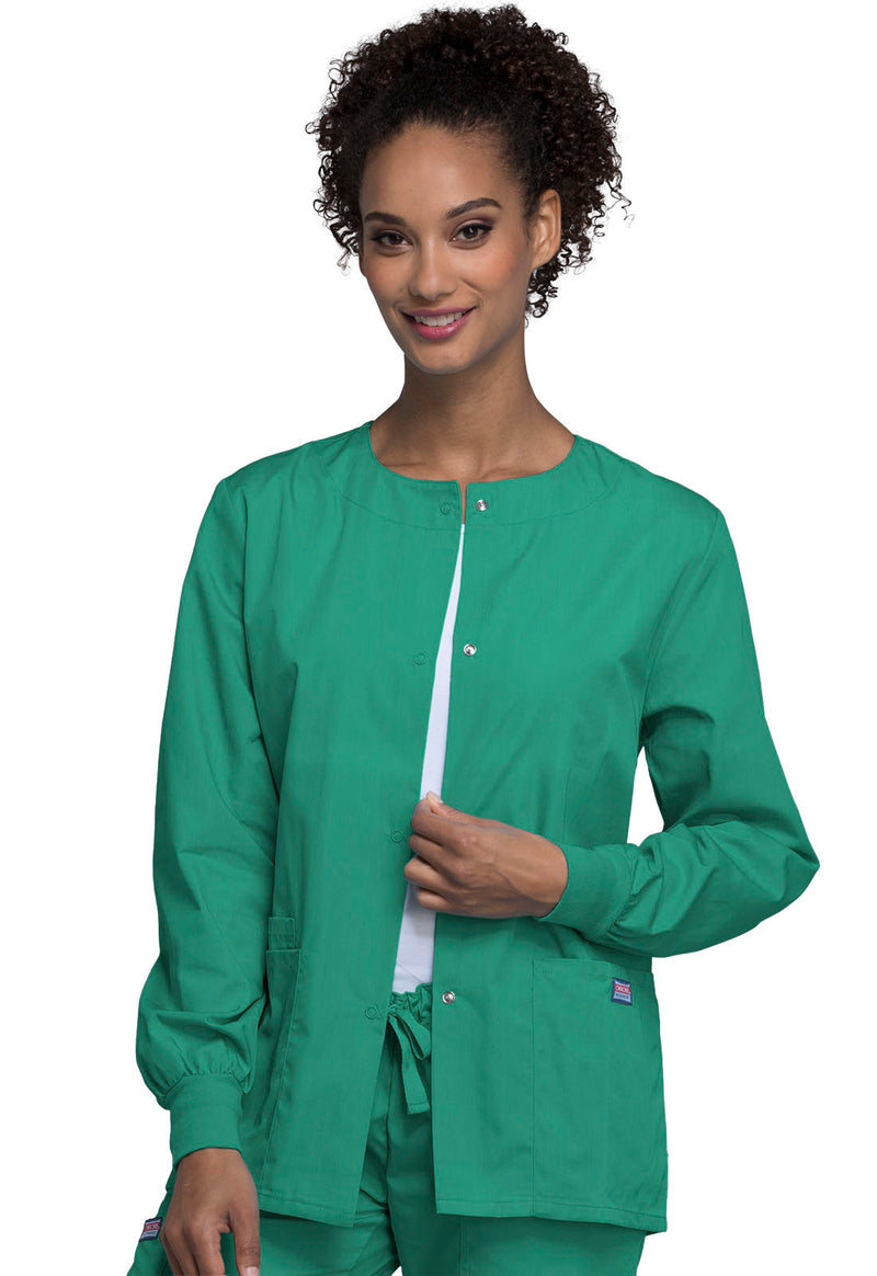 Surgical Green - Cherokee WW Originals Women Scrub Jacket - Front View