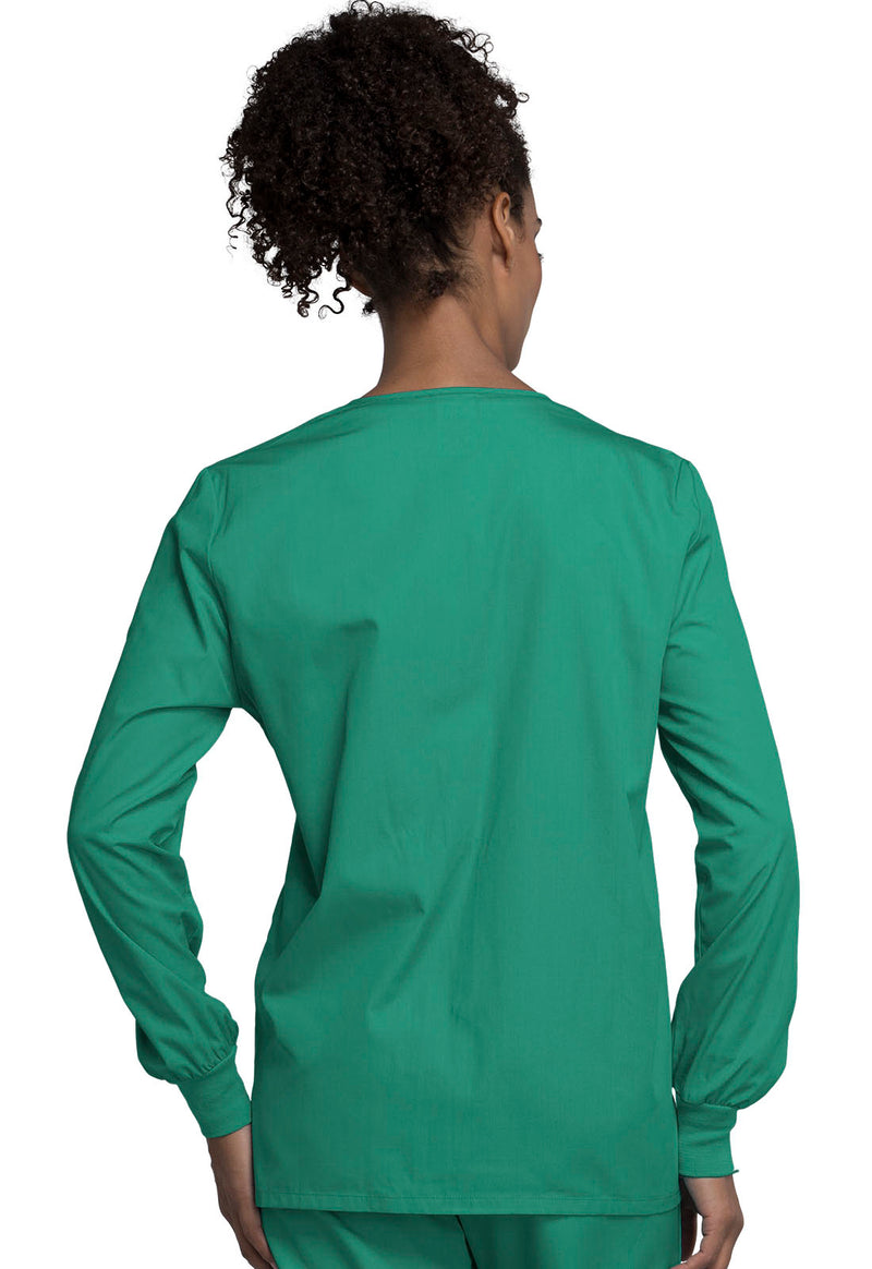 Surgical Green - Cherokee WW Originals Women Scrub Jacket - Back View
