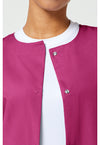 Shocking Pink - Women's Snap Front Warm-Up Scrub Jacket (View 2)
