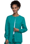 Teal Blue - Cherokee WW Originals Women Scrub Jacket - Front View