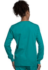 Teal Blue - Cherokee WW Originals Women Scrub Jacket - Back View