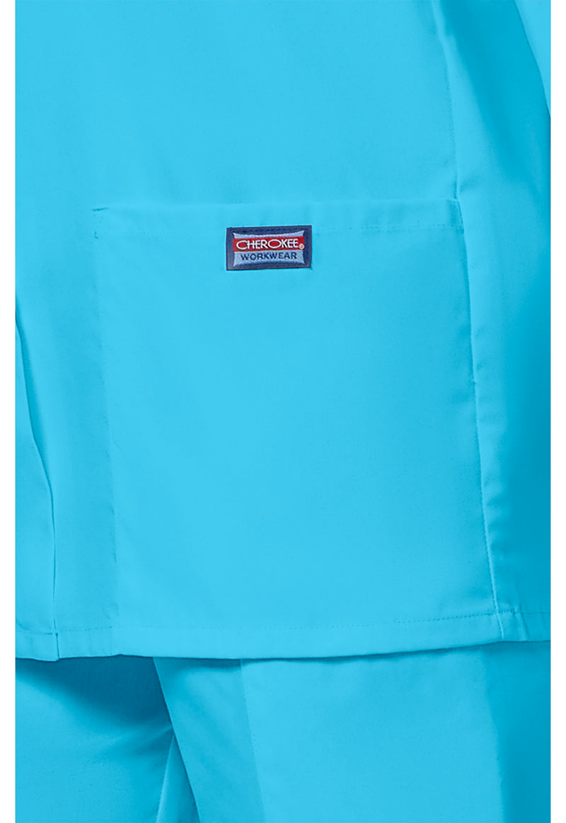 Turquoise - Women's Snap Front Warm-Up Scrub Jacket (View 4)