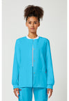 Turquoise - Cherokee WW Originals Women Scrub Jacket - Front View