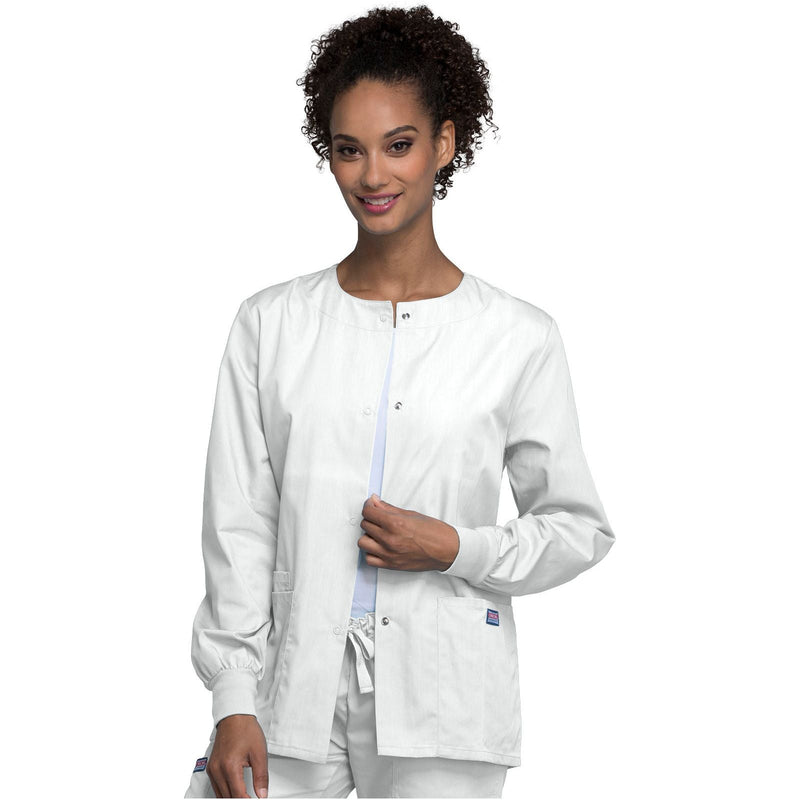 white - Snap Front Warm-Up Jacket