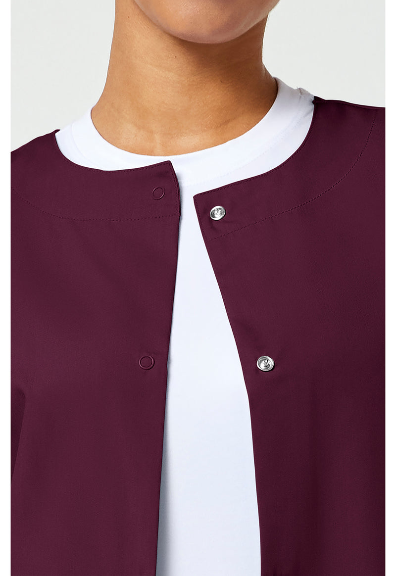 Wine - Women's Snap Front Warm-Up Scrub Jacket (View 2)