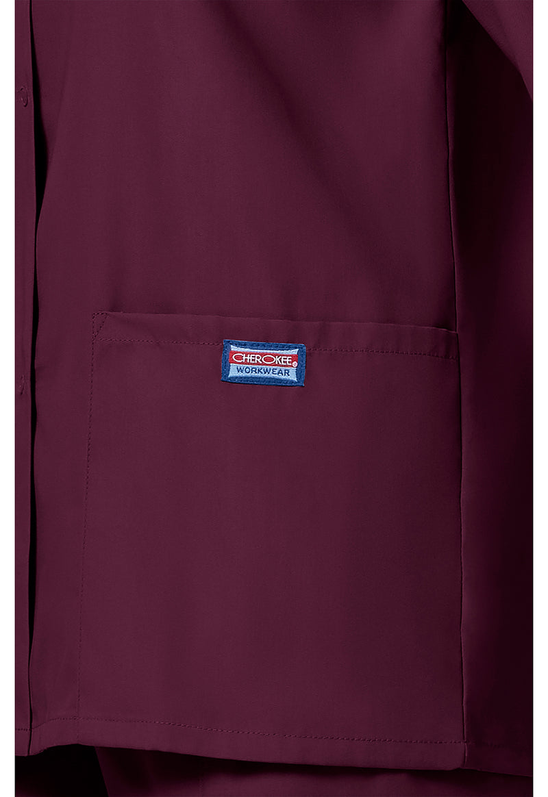 Wine - Women's Snap Front Warm-Up Scrub Jacket (View 4)