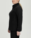 Black - White Cross Core Women's 2 Pocket Zip Front Polar Fleece Warm-Up Scrub Jacket for Nursing