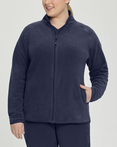 Women's 2 Pocket Zip Front Polar Fleece Warm-Up Scrub Jacket