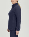 Navy - White Cross Core Women's 2 Pocket Zip Front Polar Fleece Warm-Up Scrub Jacket for Nursing