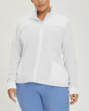 White - White Cross Fit Women's 3 Pocket Zip Front Warm-Up Scrub Jacket for Nursing
