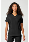 Black - Cherokee WW Originals Women Scrub Top - Front View