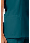 Caribbean Blue - Women's V-Neck Scrub Top (View 3)