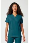 Caribbean Blue - Cherokee WW Originals Women Scrub Top - Front View