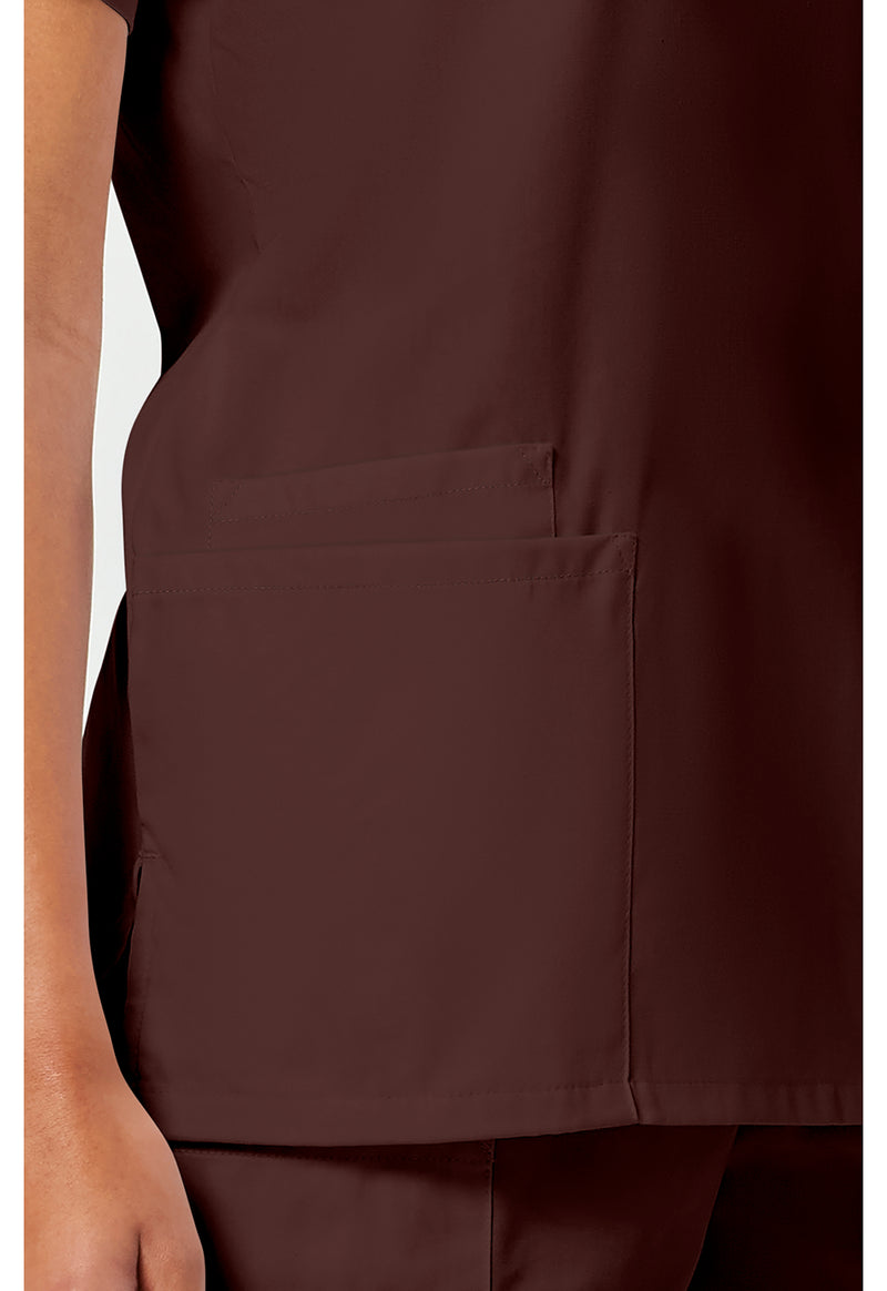 Chocolate - Women's V-Neck Scrub Top (View 3)