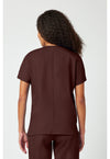 Chocolate - Cherokee WW Originals Women Scrub Top - Back View