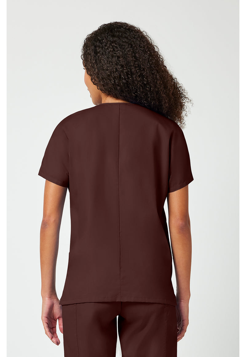 Chocolate - Cherokee WW Originals Women Scrub Top - Back View