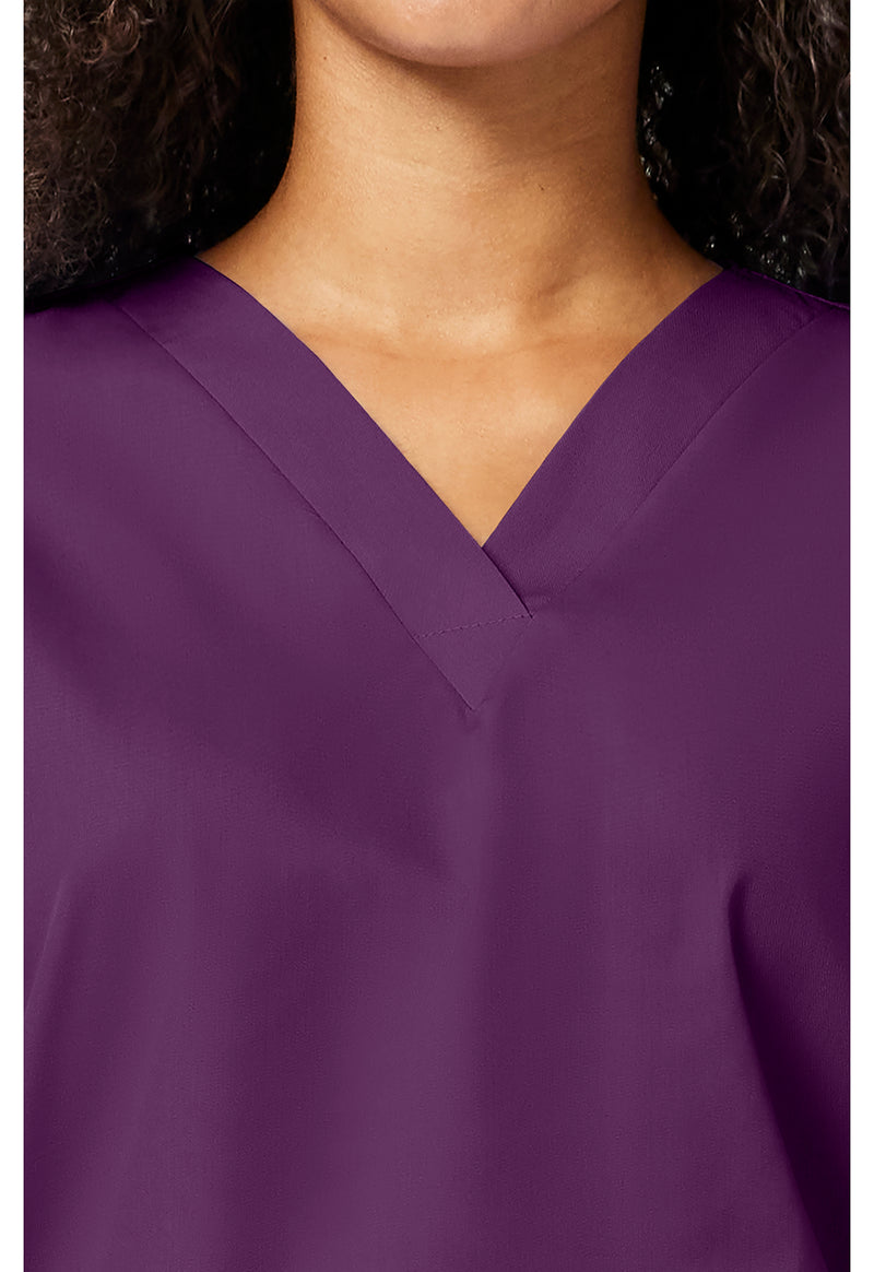 Eggplant - Women's V-Neck Scrub Top (View 2)