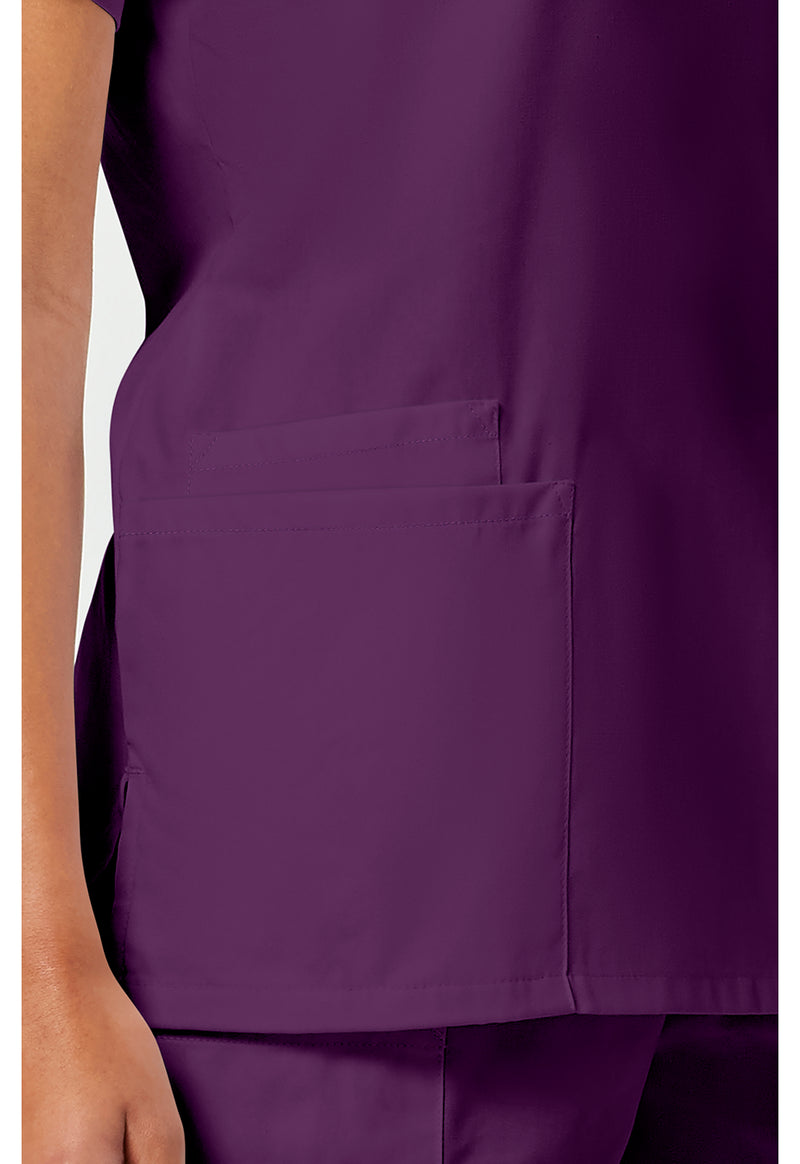 Eggplant - Women's V-Neck Scrub Top (View 3)