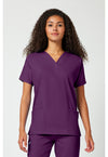 Eggplant - Cherokee WW Originals Women Scrub Top - Front View