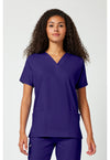 Grape - Cherokee WW Originals Women Scrub Top - Front View