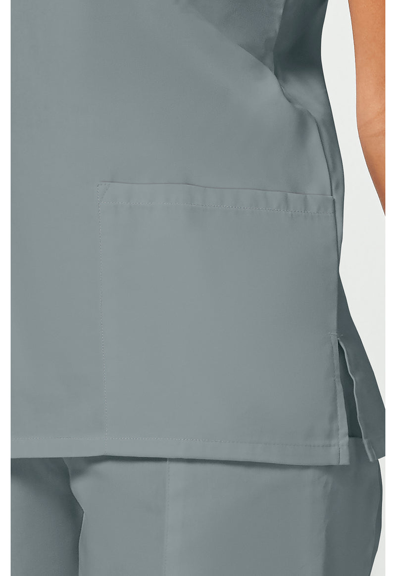 Grey - Women's V-Neck Scrub Top (View 4)