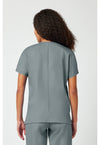Grey - Cherokee WW Originals Women Scrub Top - Back View