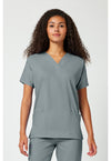 Grey - Cherokee WW Originals Women Scrub Top - Front View