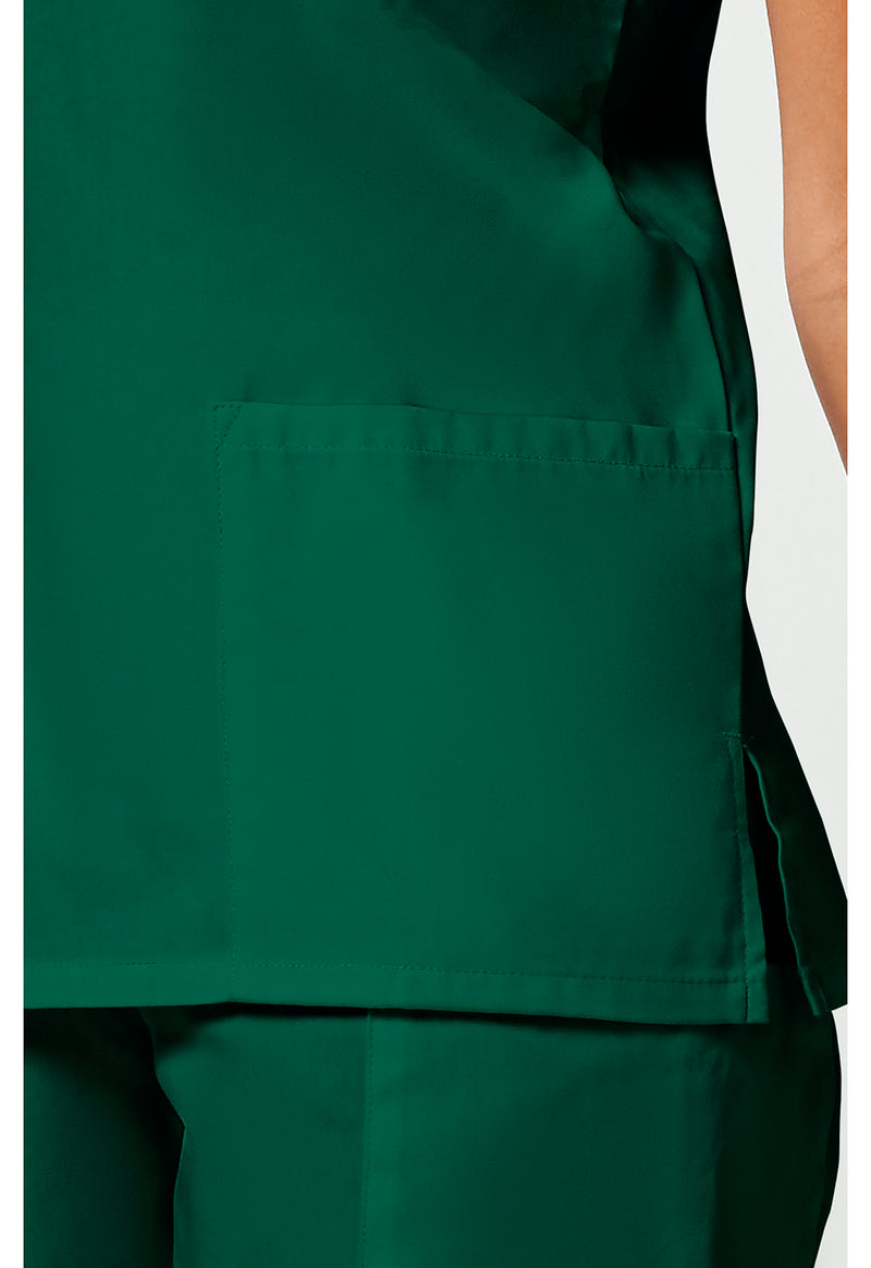Hunter Green - Women's V-Neck Scrub Top (View 4)