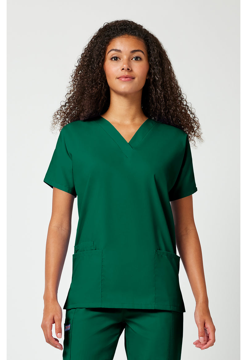 Hunter Green - Cherokee WW Originals Women Scrub Top - Front View