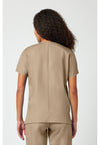Khaki - Cherokee WW Originals Women Scrub Top - Back View