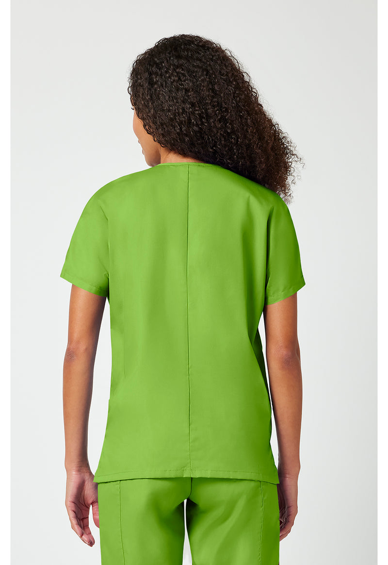 Lime Green - Cherokee WW Originals Women Scrub Top - Back View