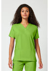 Lime Green - Cherokee WW Originals Women Scrub Top - Front View
