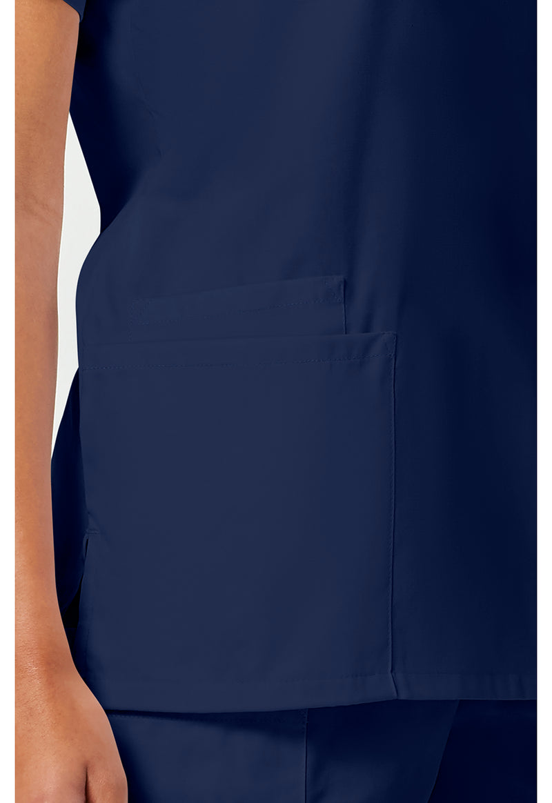 Navy - Women's V-Neck Scrub Top (View 3)