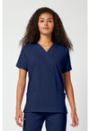 Navy - Cherokee WW Originals Women Scrub Top - Front View